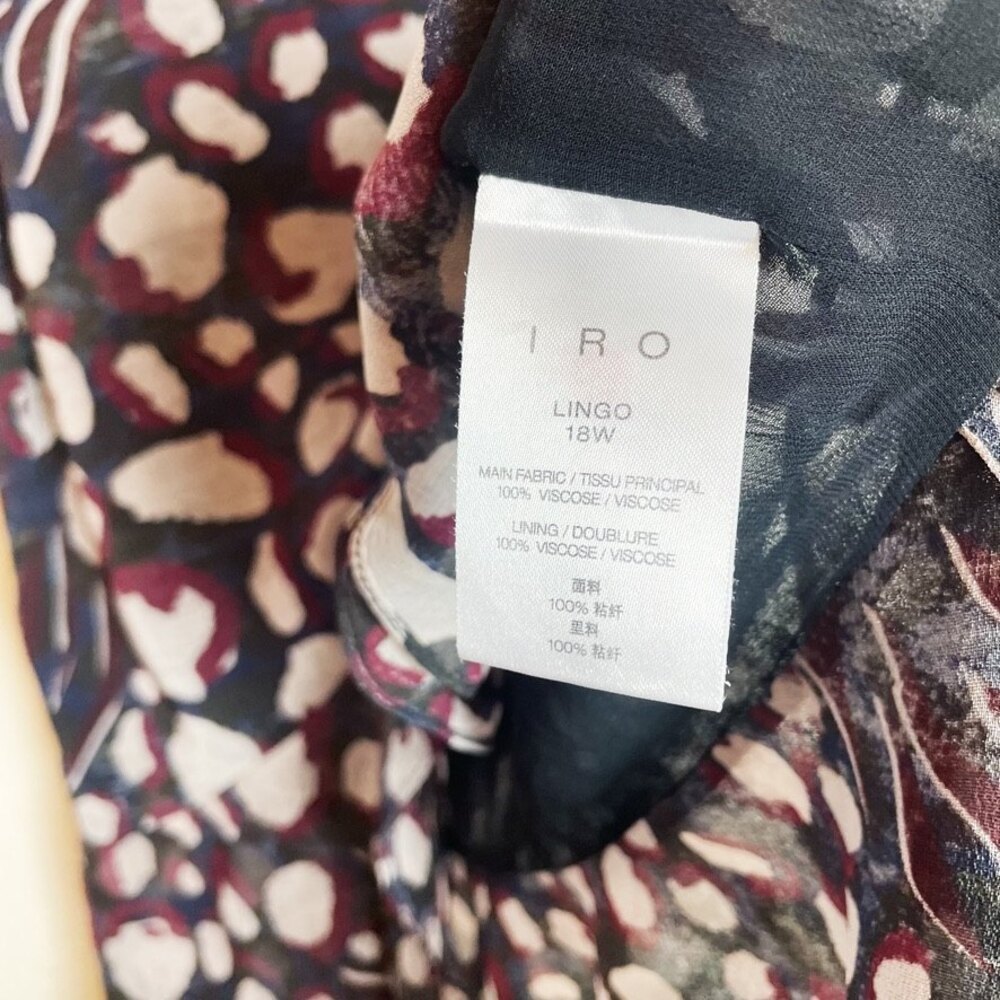 IRO Navy, White & Burgundy Printed Mini Wrap Skirt - Picture 3 of 4